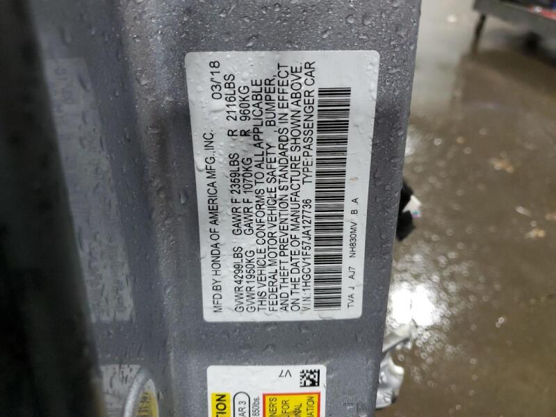 2018 HONDA ACCORD EXL - 1HGCV1F57JA127736 | SeoVin.biz