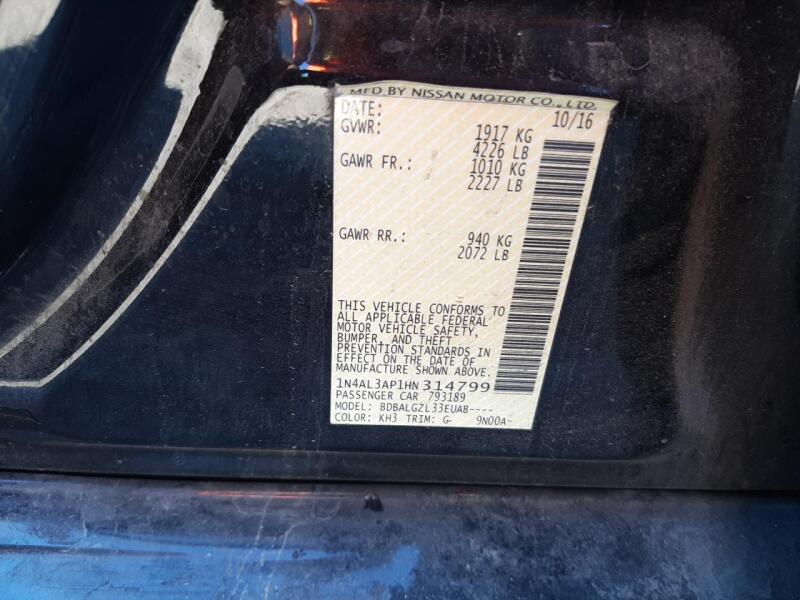 2017 NISSAN ALTIMA 2.5 - 1N4AL3AP1HN314799 | SeoVin.biz