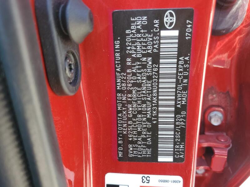 2022 TOYOTA CAMRY XSE - 4T1K31AK8NU032762 | SeoVin.biz