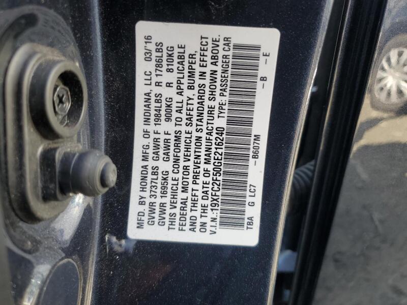 2016 HONDA CIVIC LX - 19XFC2F50GE216240 | SeoVin.biz