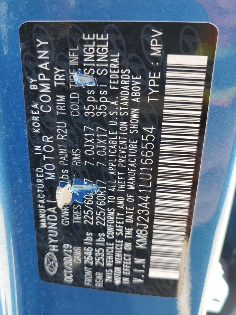 2020 HYUNDAI TUCSON SE - KM8J23A41LU166554 | SeoVin.biz