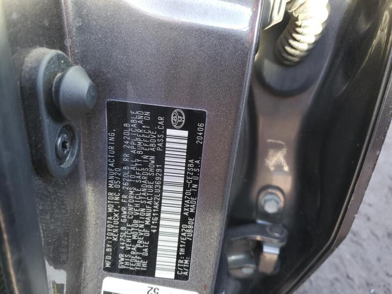 2020 TOYOTA CAMRY SE - 4T1G11AK2LU369291 | SeoVin.biz