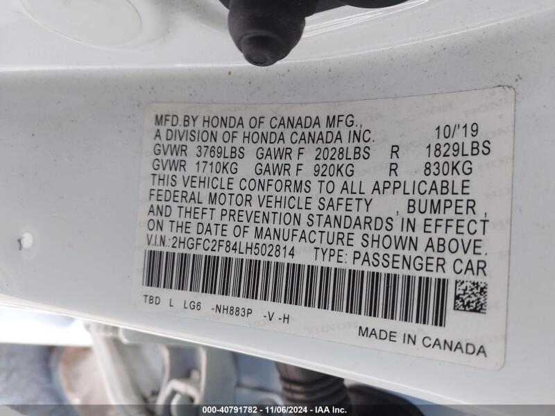 2020 HONDA CIVIC SPORT - 2HGFC2F84LH502814 | SeoVin.biz