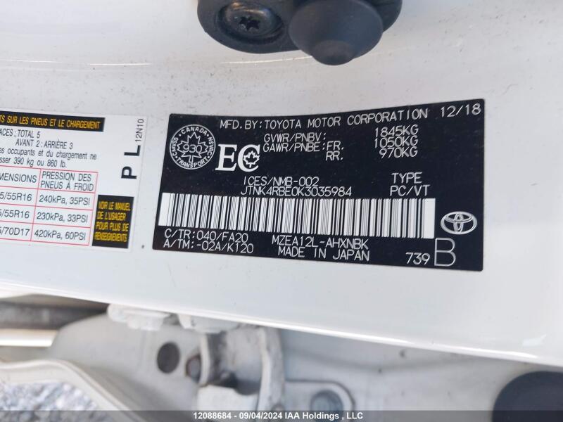 2019 TOYOTA COROLLA SE/XSE - JTNK4RBE0K3035984 | SeoVin.biz