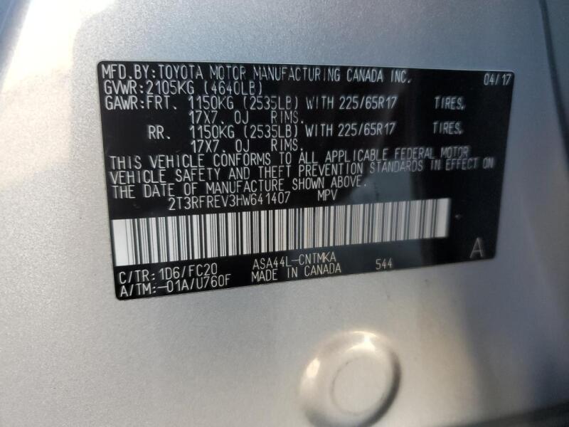 2017 TOYOTA RAV4 XLE - 2T3RFREV3HW641407 | SeoVin.biz